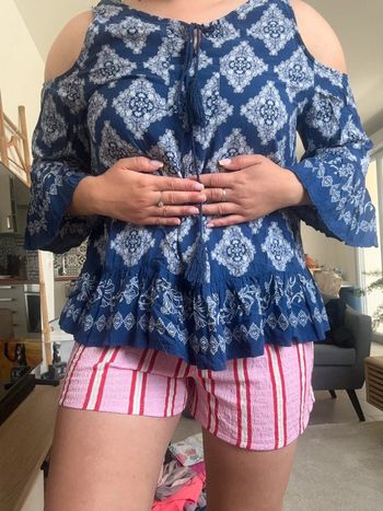 Haut bleu style bohème atypique amisu taille S