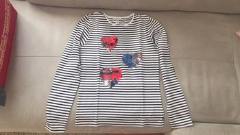 Teeshirt à rayures bleu marine fille T14 ans Okaïdi