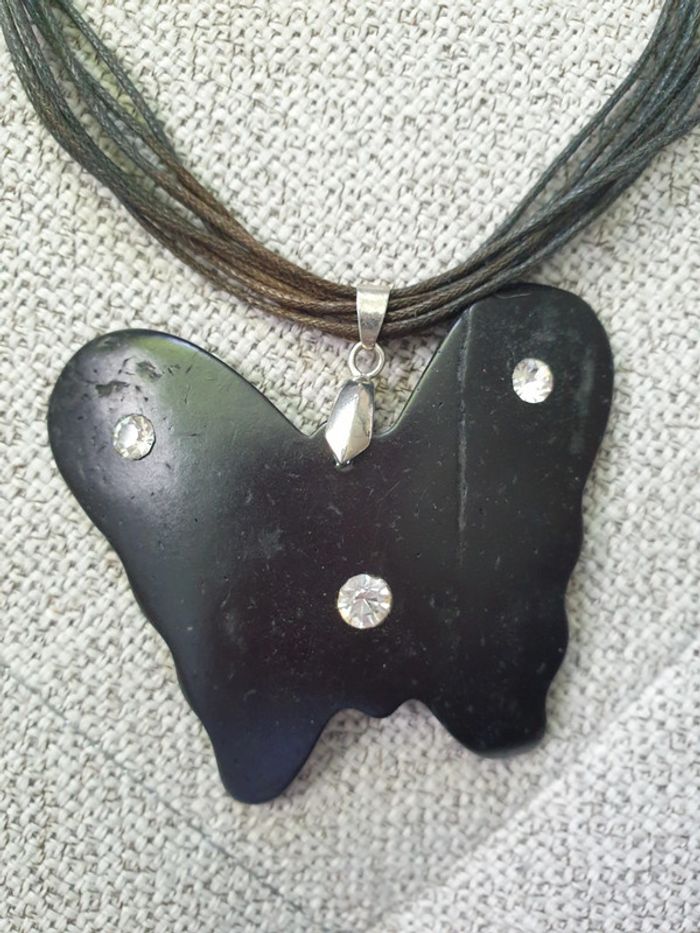 Parure boucle et collier papillon en bois - photo numéro 6