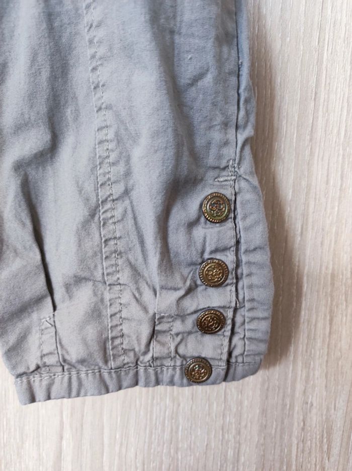 Pantalon toile cargo gris brodé 5 ans - photo numéro 5