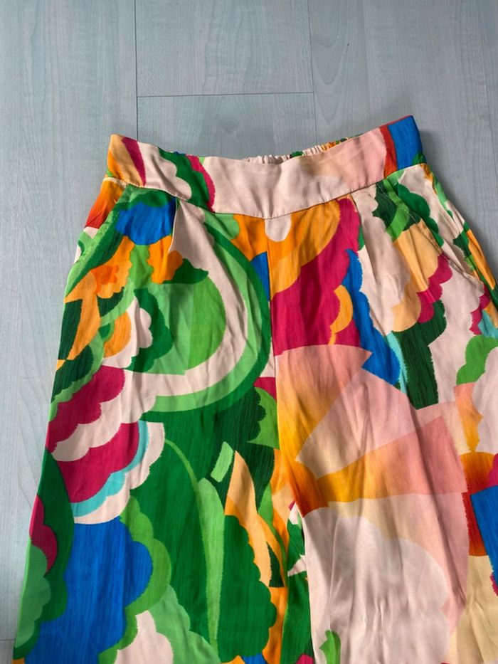 Pantalon fluide soyeux multicolore senes taille unique - photo numéro 2