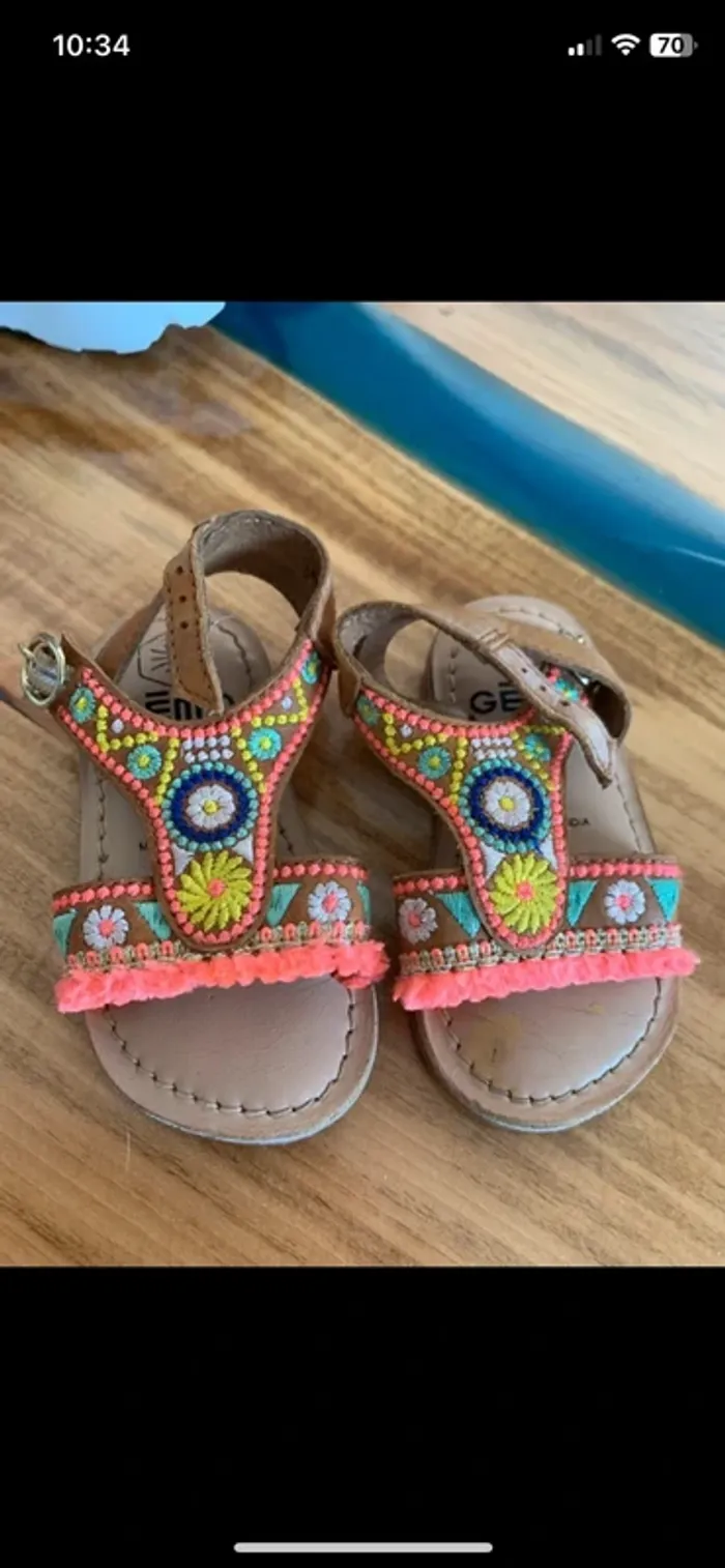 Sandales ethnique gemo taille 20
