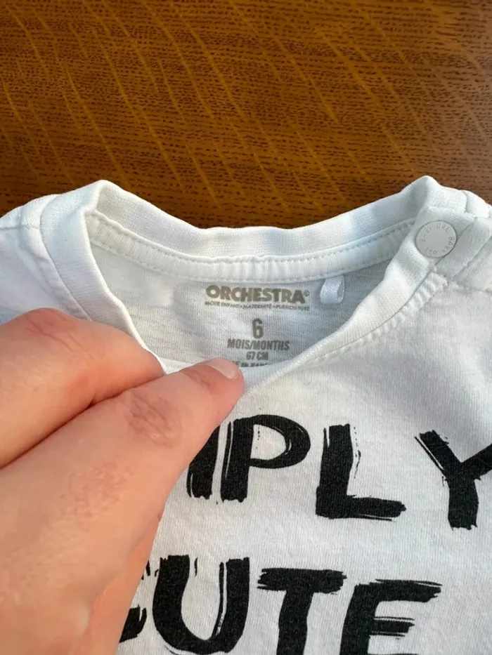 T-shirt blanc orchestra Simply Cute 6 mois - photo numéro 3