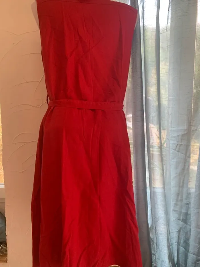 Robe Tavia  Lucci taille 44 longue rouge 55%lin - photo numéro 6