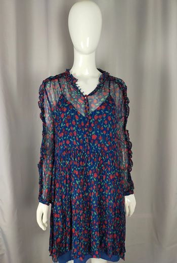 Robe The Kooples transparente à fleurs – Taille 3 – Volants & boutons