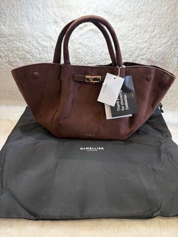 Sac vintage en cuir nubuck marron Demellier