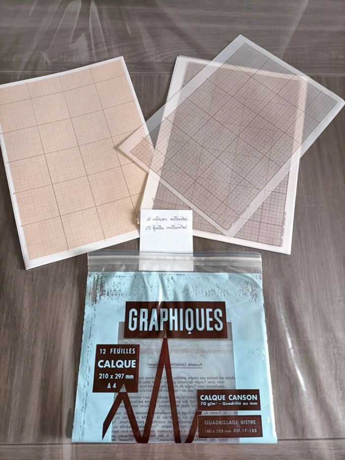 Feuilles papiers et calques millimétré Canson