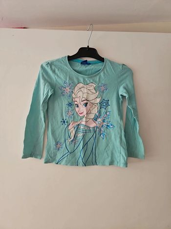 Tee-shirt manche longue fille Disney reine des neiges 6 ans