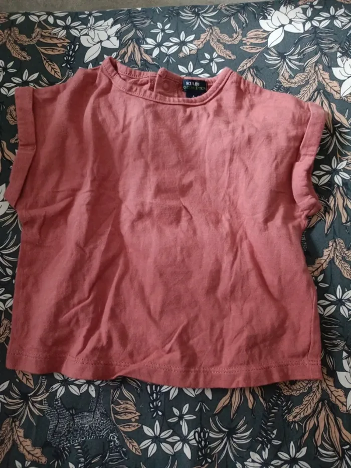 Tee shirt manches courtes vieux rose Kiabi 6 mois