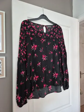 blouse manches longues c&a fleuris