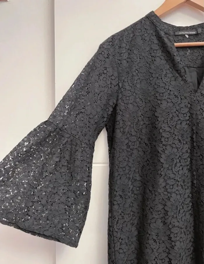 Superbe robe noire en dentelle fluide neuve Monoprix 🌸 S 36 - photo numéro 6