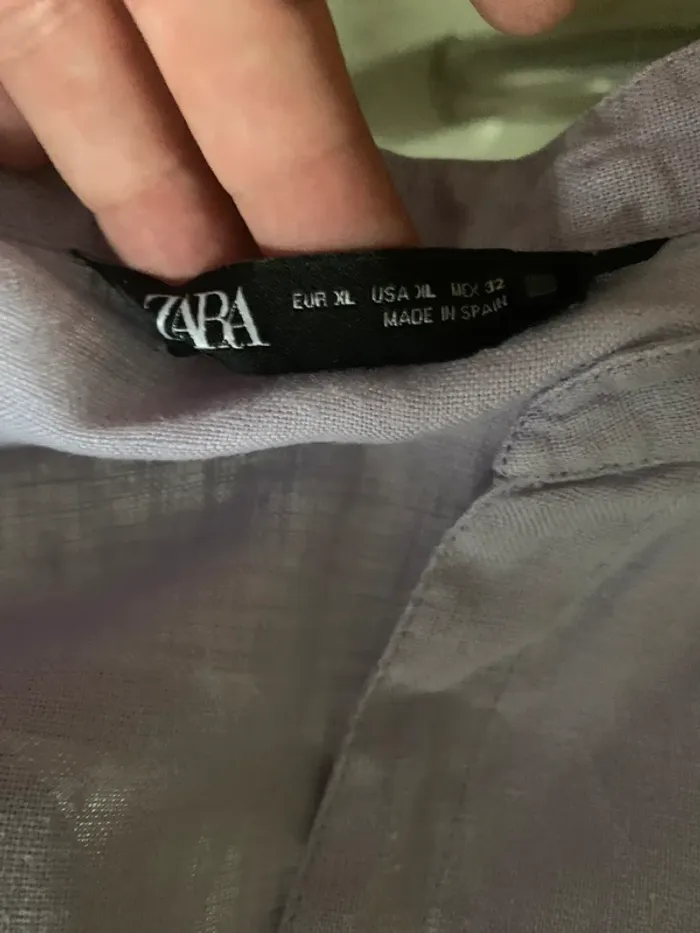 Chemise Zara en lin couleur lilas taille XL - photo numéro 9