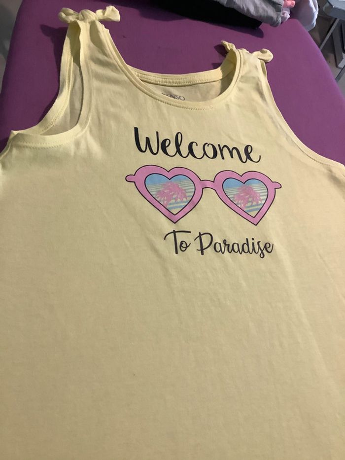 Débardeur jaune fille 10 ans