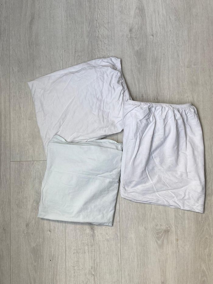 Lot 3 draps housse bébé 50x150 cm