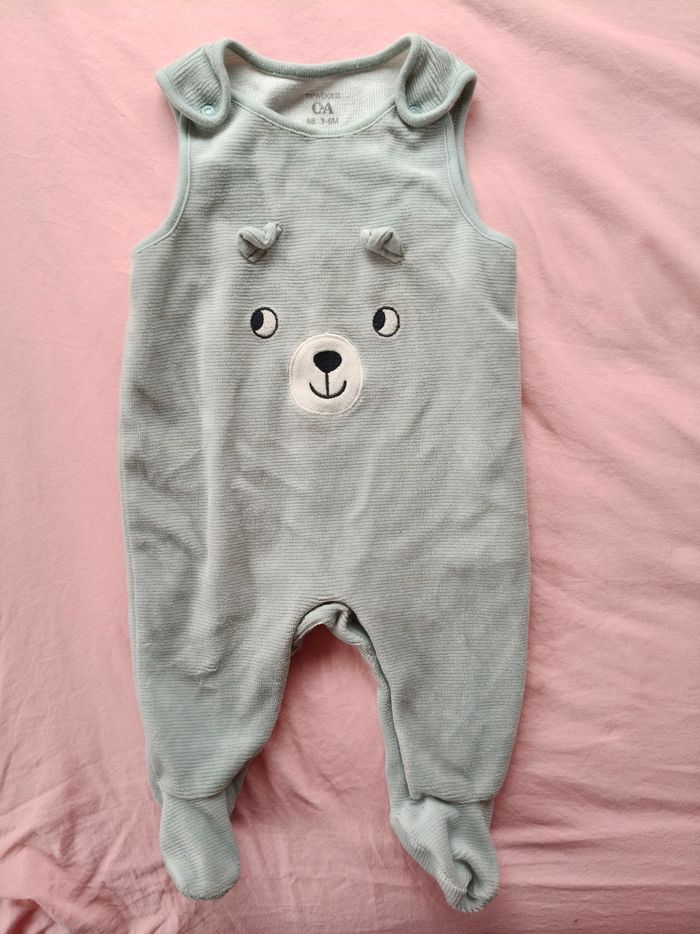 Pijama sans manches mixte C&A bleu ciel ourson 68 cm