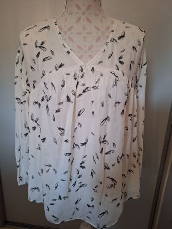 Blouse imprimé plumes femme 38 promod