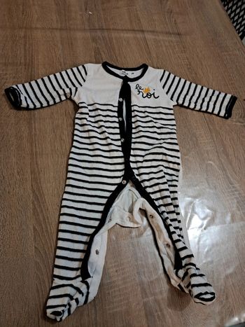 Pyjama blanc et bleu "Le roi" 9 mois - Gemo