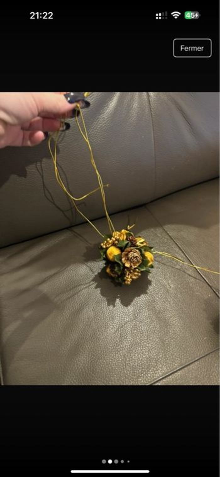 Lot de 2 grosses boules décoratives à pendre de Noël - photo numéro 2