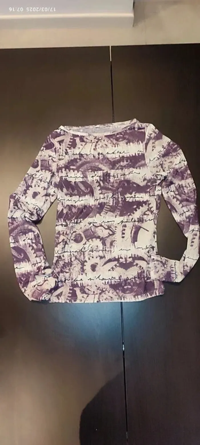 👚 Haut femme transparent violet / lila – taille 36 - photo numéro 4