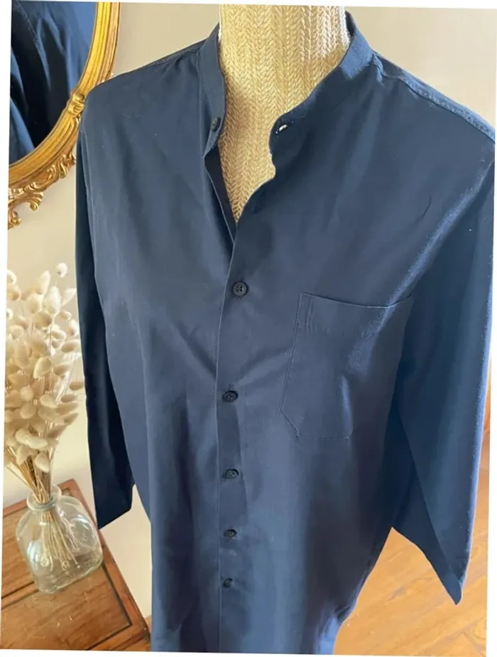 Chemise à Manches Longues - Couleur Bleu Marine - Taille M - photo numéro 10