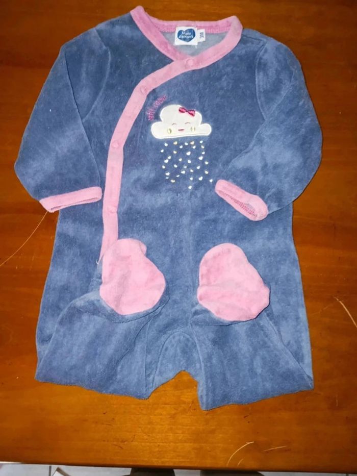 Pyjama velours 3 mois mots d enfants