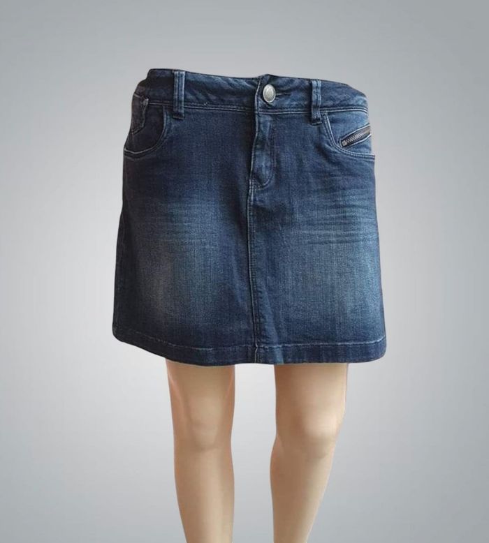 Mini-jupe en Jean Promod – Denim Brut Sablé (Taille 38) - photo numéro 2