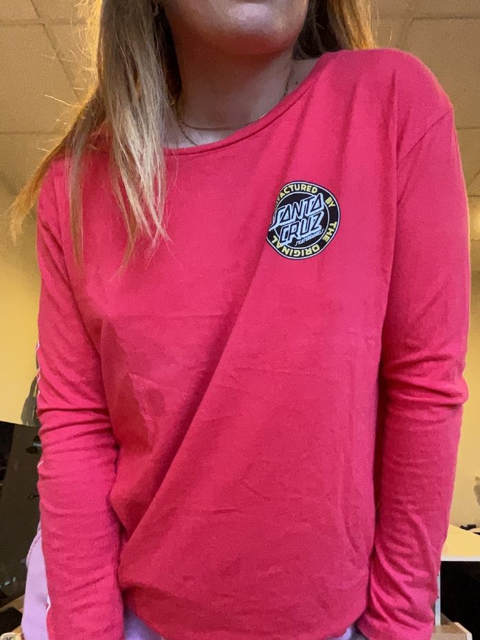 Tee-shirt manches longues rose Santa Cruz - photo numéro 2