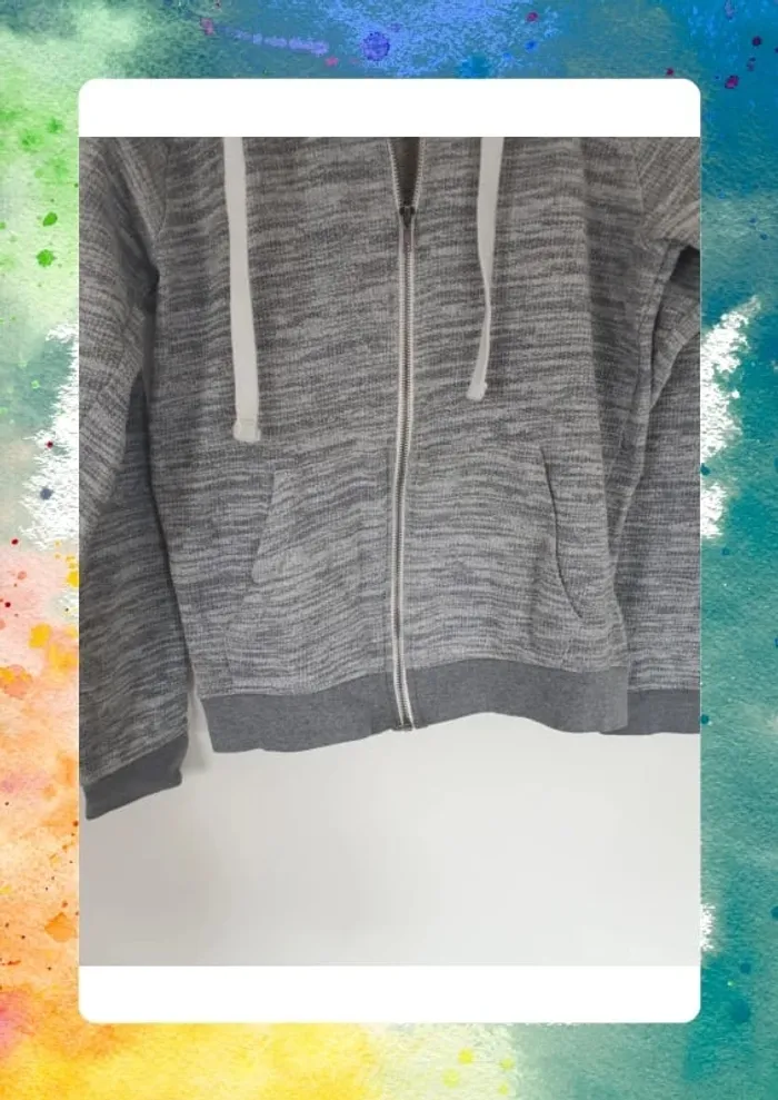 Sweat zippe a capuche XS ado - photo numéro 3
