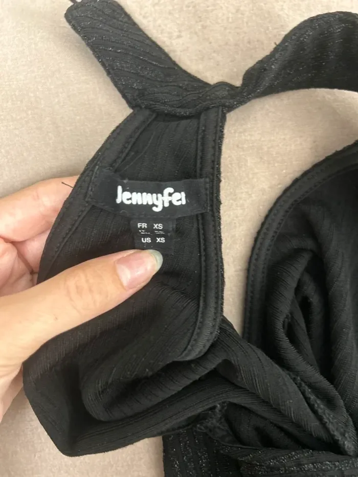 top soirée noir à paillettes Jennyfer décolleté – taille XS - photo numéro 4