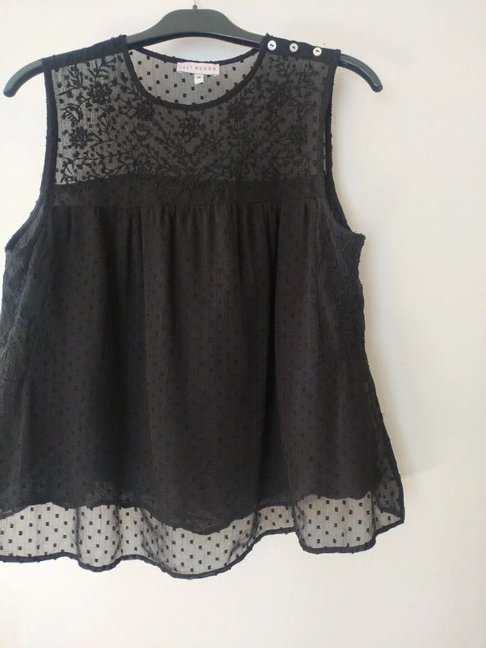Top plumetis noir La Halle / Lady Blush taille 36 stylé pin up - photo numéro 2