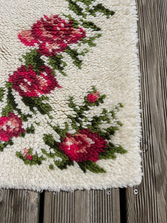 Tapis / descente de lit fleuris - Style Vintage - photo numéro 4