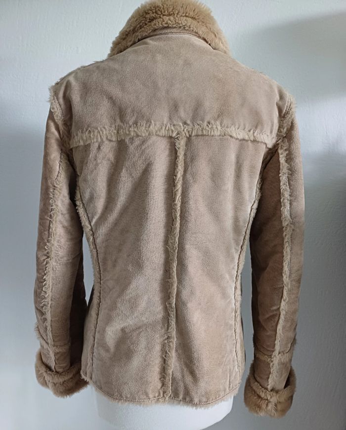 Veste beige en cuir taille 42 - photo numéro 4