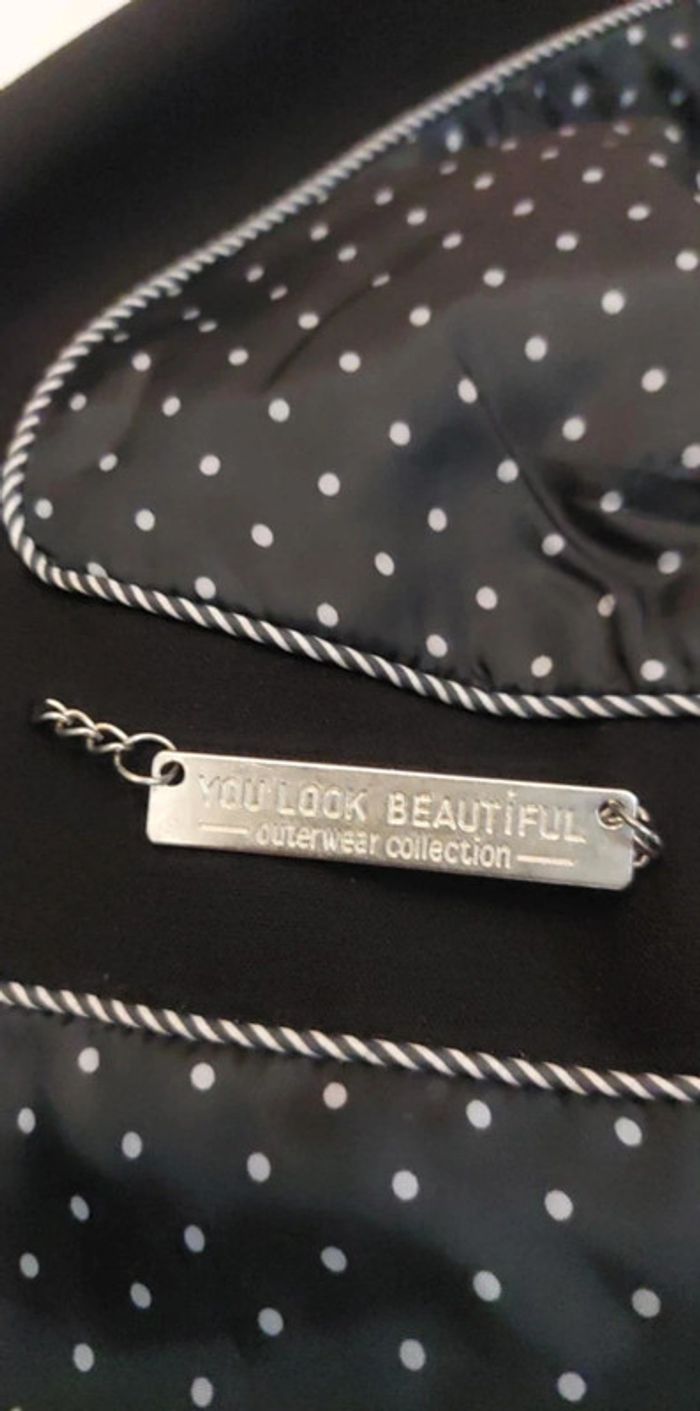 Veste noire blazer Zip argenté bershka M 38 - photo numéro 9