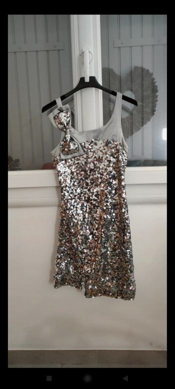 Robe sequins Argenté femme taille S bon état