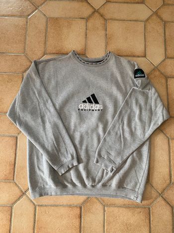 Crewneck sweat unisexe Adidas Equipment année 1990 vintage logo brodé + Patch