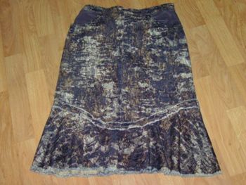 Jupe ERNEST velours côtelé marron et beige taille 38 TBE