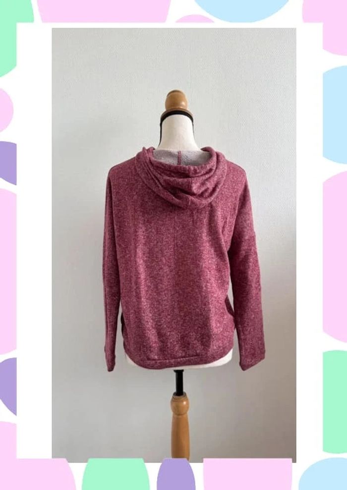 Sweat à capuche bordeaux - photo numéro 2