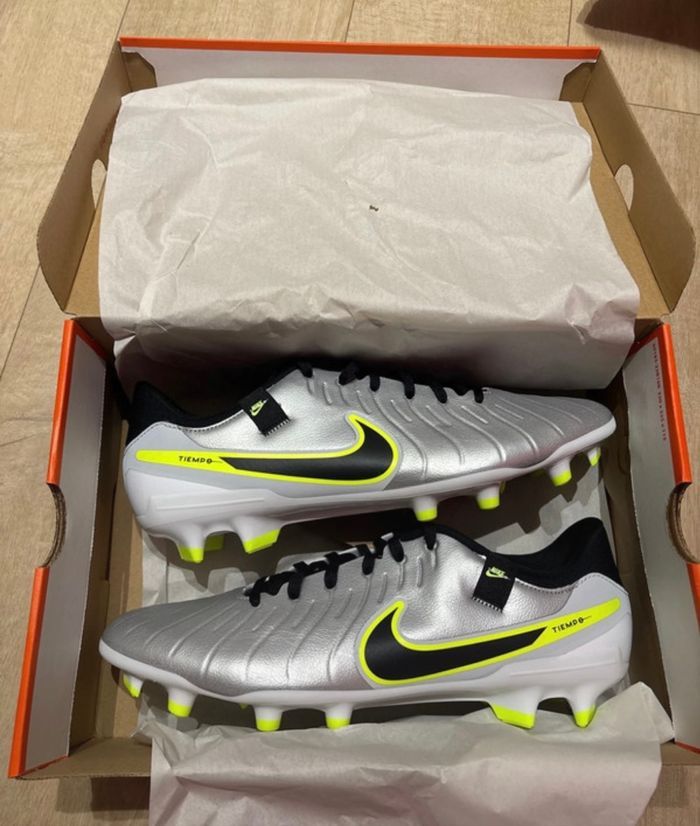 Chaussures Football Nike Tiempo Legend 10 X Academy FG/MG Argent 47 - photo numéro 2