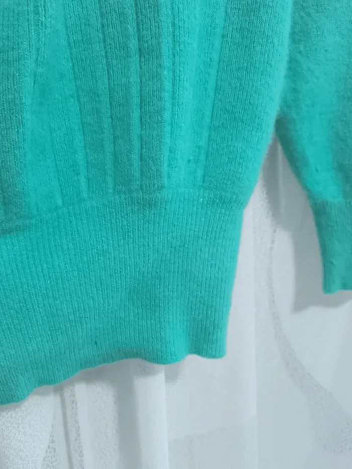 Caroll "Pull vert émeraude vintage laine et angora" t. 1 - photo numéro 2