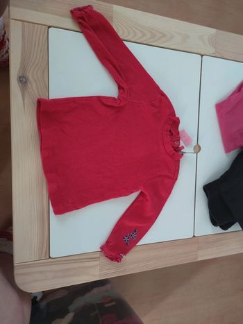 Tee shirt côtelé framboise orchestra 12 mois