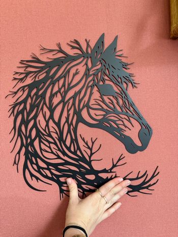 Décoration murale en métal cheval 