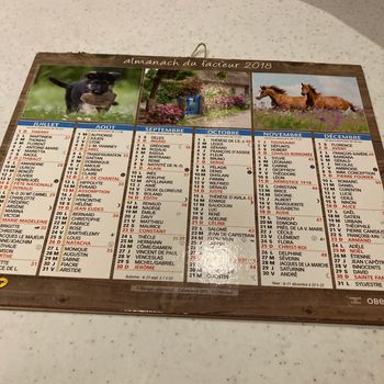 Calendrier poste 2018