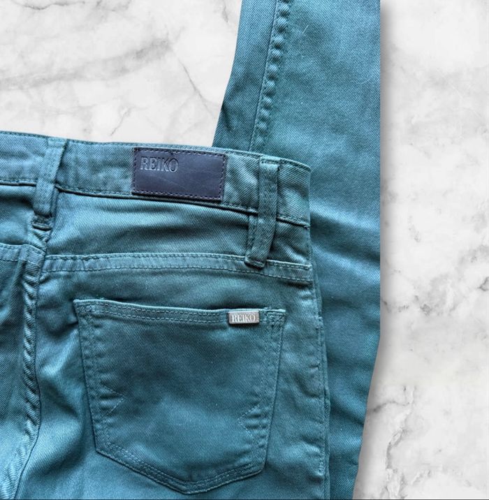 Pantalon luisant slim vert foncé reiko taille 34 XS - photo numéro 4