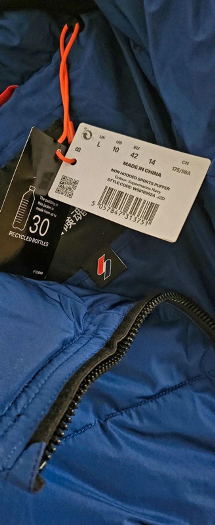 Doudoune femme coupe slim bleue taille 42 Superdry - photo numéro 4