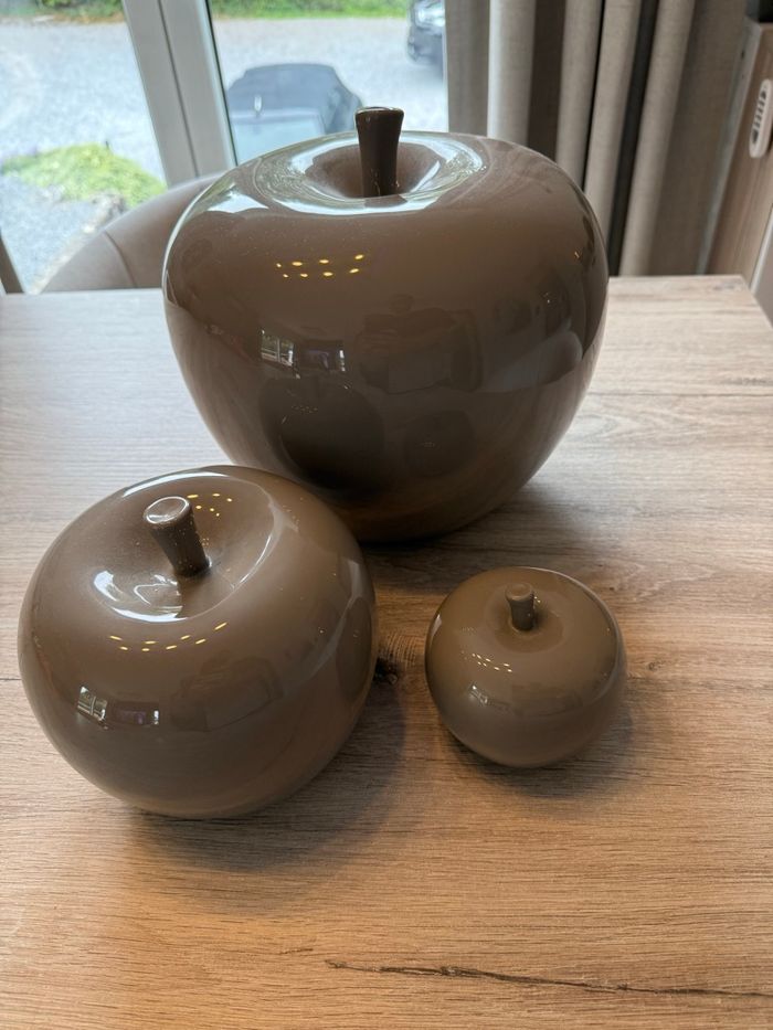 Lot 3 pommes décoratives grises – design moderne - photo numéro 2