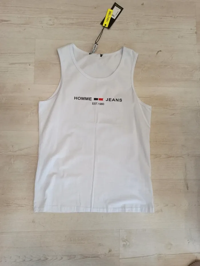 Débardeur homme blanc taille S