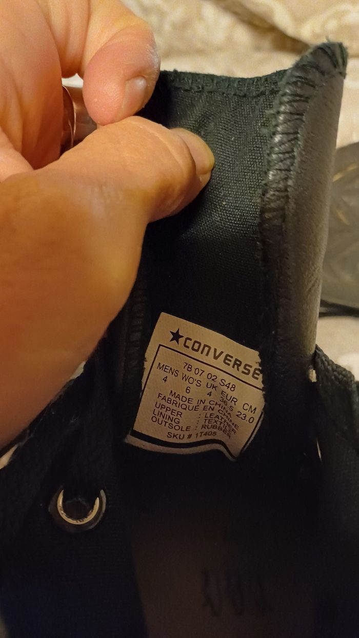 Converse noire en cuir 36.5 - photo numéro 7