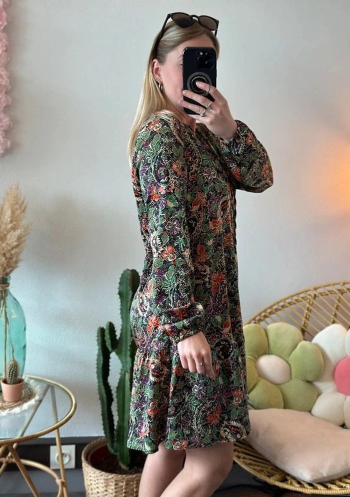 Belle robe fluide et légère à imprimé floral, taille 34 - IKKS - photo numéro 4