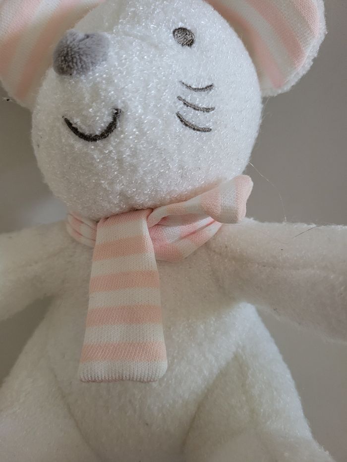Peluche souris rose écharpe Luminou - photo numéro 5