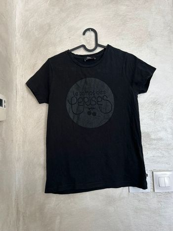 Débardeur noir brillant, le temps des cerises, taille XS